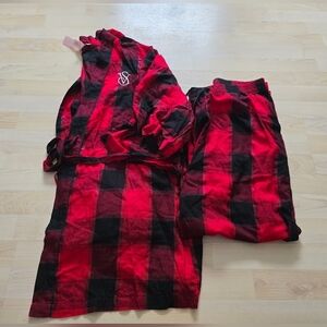 Victoria's Secret Matching Robe And Pajama Pants Size M/L NWT